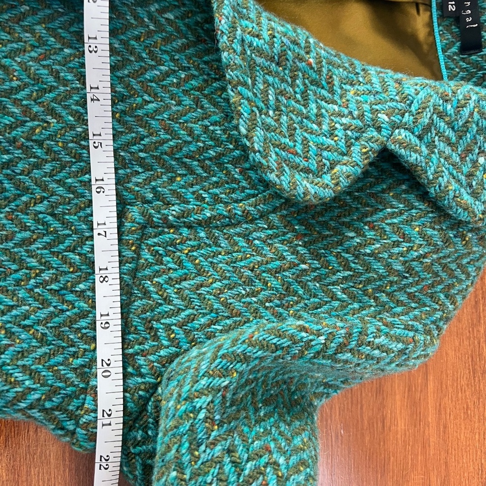 Jungal - Women's Classic Turquoise/Green Tweed Coat (12) - Picture 6 of 9